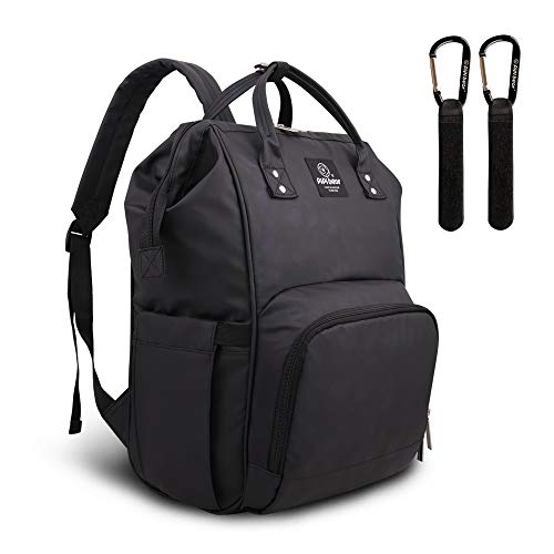 Pipibear Mochila Pañales Impermeable Bolso Cambiador Fresca Mochila Organizador Gran Capacidad (Negro)