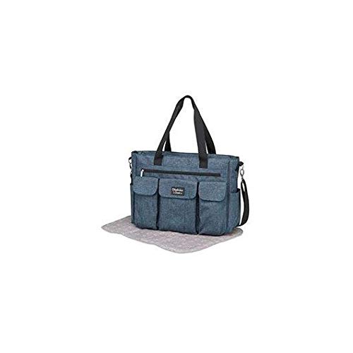 Pirulos Bolso Gemelar + Cambiador Bebé Portátil de Gran Tamaño con Diseño Denim Materiales de Alta Calidad/Bolso Carro Gemelar, Medidas 45x35x13cm Color Azul