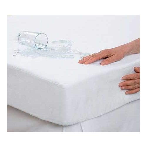 Pirulos Sábana Bajera Protectora Impermeable para Cuna de Bebé de 60x120 cm/Sábana Bajera Ajustable + Protector Impermeable, Color Blanco