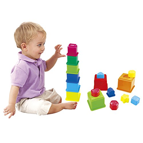 PlayGo - Set cubos apilables y figuras geométricas, 16 piezas (44286)