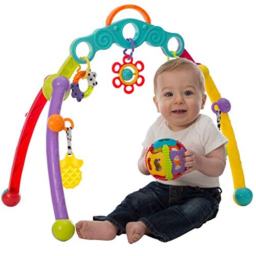 Playgro Arco de Actividades, Con Juguetes Desmontables, Desde el Nacimiento, Junyju Fold and Go Activitiy Playgym, Multicolor, 40173