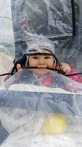 Playshoes 448962 universal cubierta impermeable, protección contra la lluvia, de lluvia para Zwilling Buggy/Tandem carro con ventana de contacto