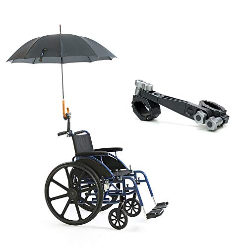 Porta Paraguas y sombrillas universal y desmontable de Jicaclick | Sujeta paraguas universal para carro de bebé, silla de ruedas, carros de golf, bicicletas, sillas de playa o trípodes. (XL)