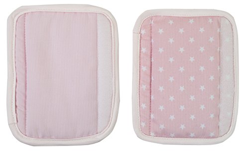 Protector de arneses reversibles para sillas de paseo, grupo 0 o maxicosi y silla de coche. Estrellas rosa