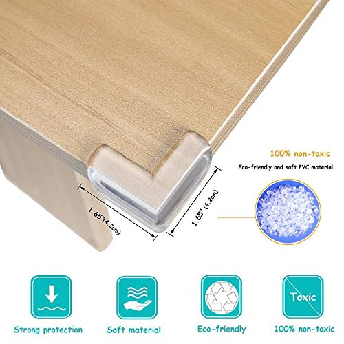 Protector de Esquina Wemk, 12 Unidades Protecciones de Esquina para Muebles, Transparentes Protección contra Impactos para Bebés y Niños, Suave y sin Olor, con Cinta Adhesiva Extra