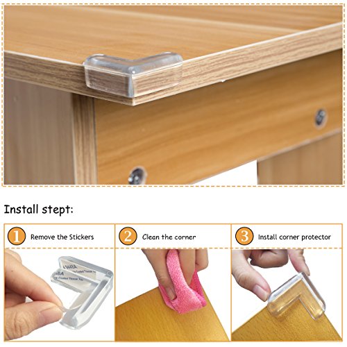 Protector de Esquina Wemk, 12 Unidades Protecciones de Esquina para Muebles, Transparentes Protección contra Impactos para Bebés y Niños, Suave y sin Olor, con Cinta Adhesiva Extra