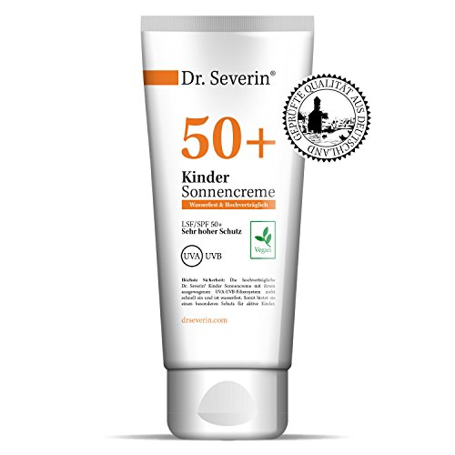 Protector Solar 50+ para niños de Dr. Severin| LSF SPF 50+ (Factor de protección solar) muy alta protección | También adecuado para la piel sensible del bebé | Vegano