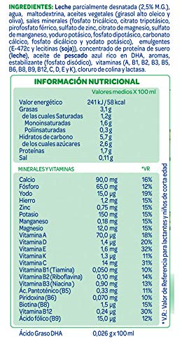 Puleva Peques 3 Leche de Crecimiento Tipo 3 Pack de 6 x 1Lt