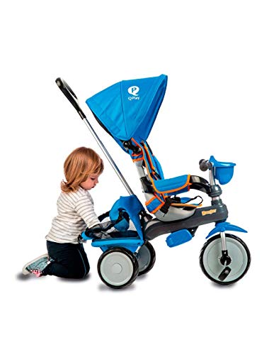 QPLAY PL Ociotrends 120T Triciclo Ranger Azul Acolchado con Bolso Y Capota 73X48X98 CM, Bebés Unisex