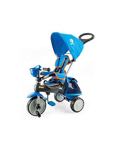 QPLAY PL Ociotrends 120T Triciclo Ranger Azul Acolchado con Bolso Y Capota 73X48X98 CM, Bebés Unisex