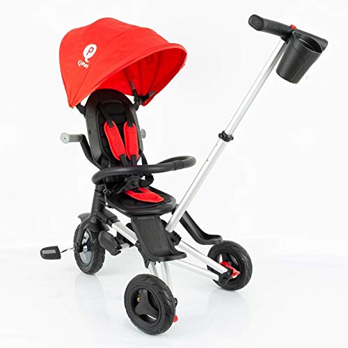 QPLAY - Triciclo Bebe Nova Rojo - Evolutivo - Plegable - Arnés de Seguridad - Ideal para niños de 10 a 36 Meses (máximo 25 Kg)