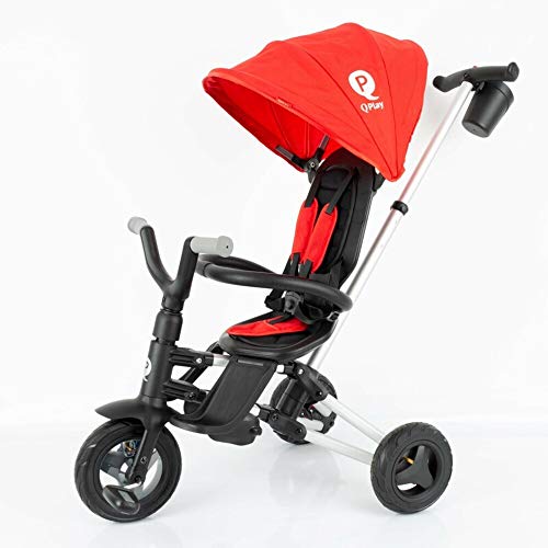 QPLAY - Triciclo Bebe Nova Rojo - Evolutivo - Plegable - Arnés de Seguridad - Ideal para niños de 10 a 36 Meses (máximo 25 Kg)