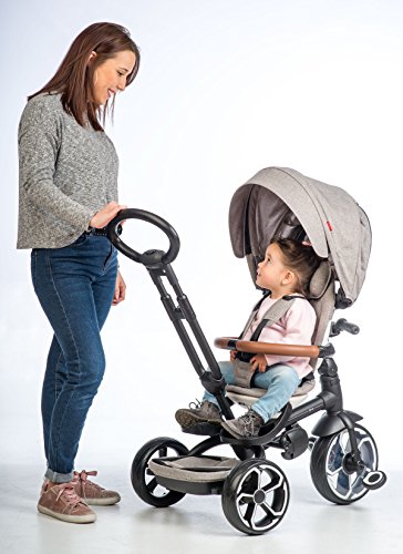 QPLAY Triciclo evolutivo Plegable Prime - Gris - De 10 a 36 Meses - Soporta hasta 25 Kg