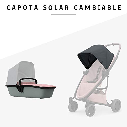 Quinny LUX - Capazo ultraligero para Zapp Flex Plus, Zapp Flex, Zapp Xpress, apto desde el nacimiento, color rosa y gris