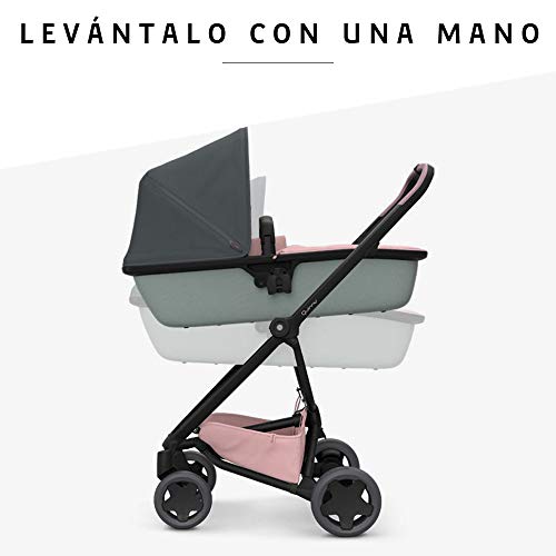 Quinny LUX - Capazo ultraligero para Zapp Flex Plus, Zapp Flex, Zapp Xpress, apto desde el nacimiento, color rosa y gris