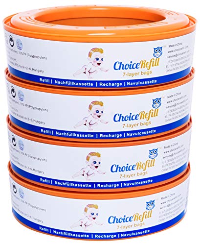 Recarga ChoiceRefill para el sistema Angelcare de cubetas de pañales (pack de 4)