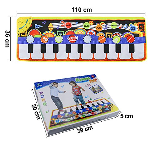 RenFox Alfombra de Piano, Alfombra Musical de Teclado, 5 Modes & 8 Sounds Touch Juego Musical para niños Regalo(110 * 36 cm)