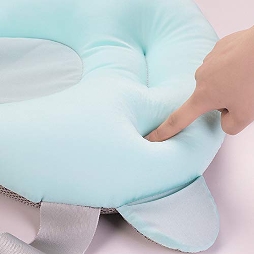 Reuvv Bebé Bañera Almohada Portátil Baby Shower Aire Cojín Cama Bebé Baño Natación Almohadilla Antideslizantes Bañera Flotar Tapete Soporte para Recién Nacido 0-6 Meses - Verde