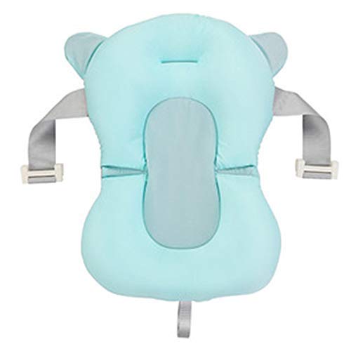 Reuvv Bebé Bañera Almohada Portátil Baby Shower Aire Cojín Cama Bebé Baño Natación Almohadilla Antideslizantes Bañera Flotar Tapete Soporte para Recién Nacido 0-6 Meses - Verde