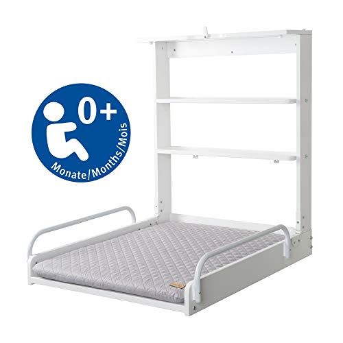 roba 212015WEV230 - Estante cambiador de pared con cambiador, diseño moderno, color blanco