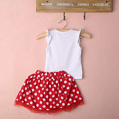 Ropa Bebe NiñA Verano Vestidos Estilo Princesa Ropa Fiesta De Dibujos Animados Lindo Mini Vestido 2 Piezas 2018 MáS Nuevos (XL(3 años-4 años), Rojo)