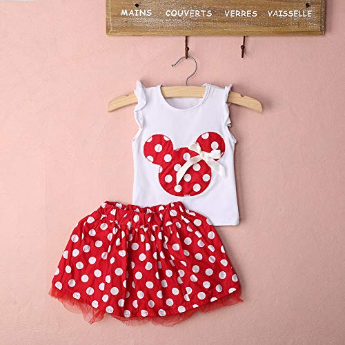 Ropa Bebe NiñA Verano Vestidos Estilo Princesa Ropa Fiesta De Dibujos Animados Lindo Mini Vestido 2 Piezas 2018 MáS Nuevos (XL(3 años-4 años), Rojo)