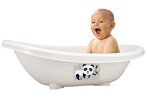 Rotho Babydesign Bañera Bio de Panda, 100% Biodegradable, 80 x 47 x 25 cm, Blanco orgánico