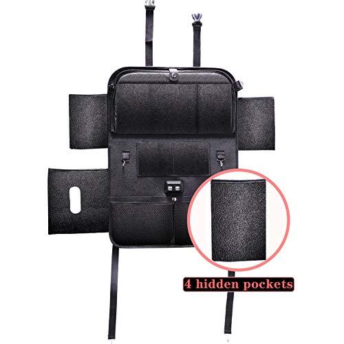 Ruesious Organizadores para Coche de Cuero Organizador de Asiento Trasero de Coche Multifuncional, Universal Multi-Bolsillo Protector Trasero del Asiento de Coche para Niños