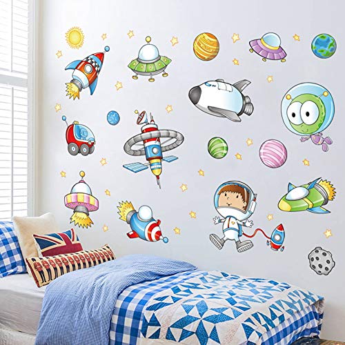 Ruiting Pegatina PaRojo Astronauta Espacio Tatuaje de paRojo Etiqueta de la paRojo Decoración Infantil de PaRojo de Dormitorio Salón para Niños Bebés