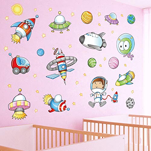 Ruiting Pegatina PaRojo Astronauta Espacio Tatuaje de paRojo Etiqueta de la paRojo Decoración Infantil de PaRojo de Dormitorio Salón para Niños Bebés