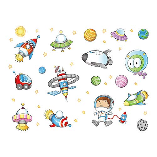 Ruiting Pegatina PaRojo Astronauta Espacio Tatuaje de paRojo Etiqueta de la paRojo Decoración Infantil de PaRojo de Dormitorio Salón para Niños Bebés