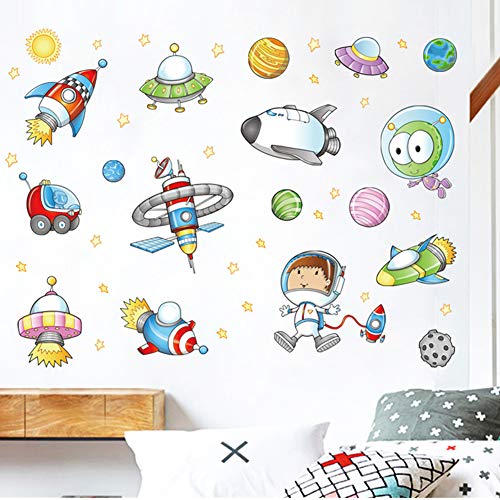 Ruiting Pegatina PaRojo Astronauta Espacio Tatuaje de paRojo Etiqueta de la paRojo Decoración Infantil de PaRojo de Dormitorio Salón para Niños Bebés