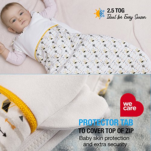 Saco de Dormir Bebé, Talla 70 cm (0-6 Meses), Algodón 100% de Sweety Fox - Unisex, Saco de Dormir Niños - Cierre Seguridad de Calidad - Garantía Sin Productos Químicos (OEKO TEX) - Diseño Francés