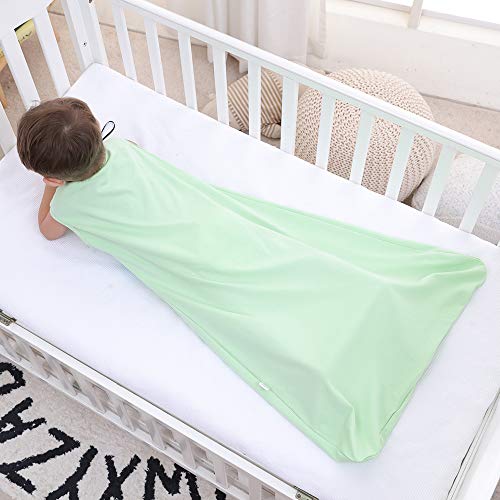 Saco de dormir para bebé de verano para niña, primavera, pijama de algodón fino con búho verde, 0,5 tog verde Búho verde. Talla:110 cm (12 - 36 Monate)