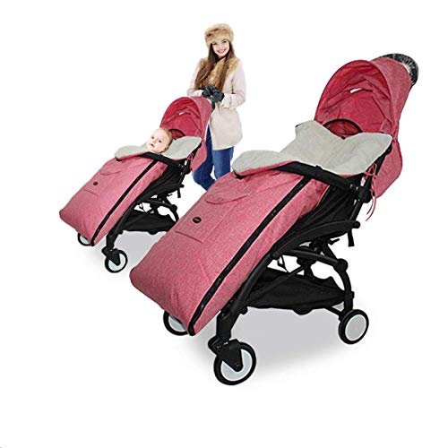 Saco de Dormir Para Bebé Funda,Saco de invierno Universal para Cochecito y Silla de Paseo con protección antideslizante, Impermeable a Prueba de Viento a Prueba de Frío Desmontable (Rosa)