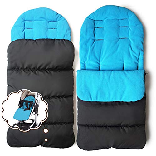 Saco de dormir y funda para pies de bebé de la marca Jiele, cómoda, cálida, resistente contra el viento azul azul