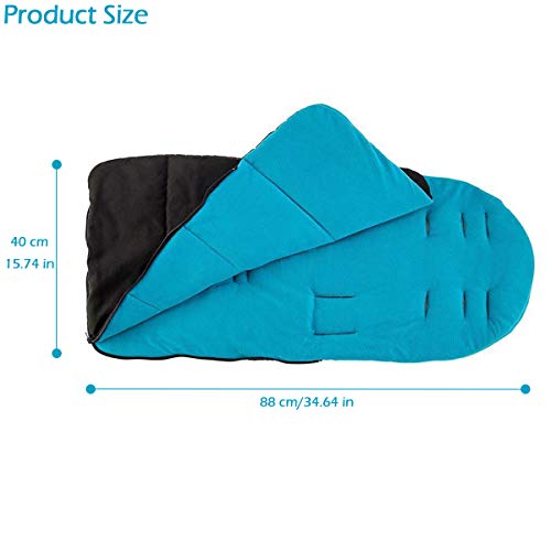 Saco de dormir y funda para pies de bebé de la marca Jiele, cómoda, cálida, resistente contra el viento azul azul