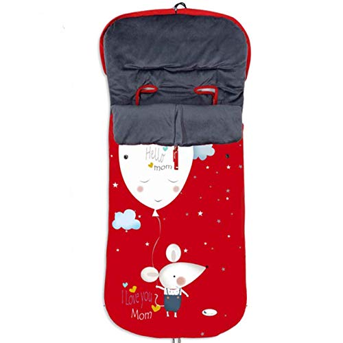 Saco de Silla de Paseo UNIVERSAL-INVIERNO-IMPERMEABLE (ratita rojo)