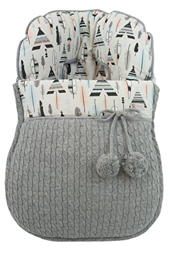 Saco funda de invierno ESPECÍFICO para MATRIX de JANE en punto y loneta de plumas y tipis. Varios colores disponibles. Fabricado en España (GRIS)