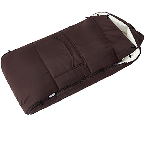 Saco para bebé para cochecito, silla de coche o asiento de bebé color marrón - 93 x 56 cm - material: poliéster 100 %