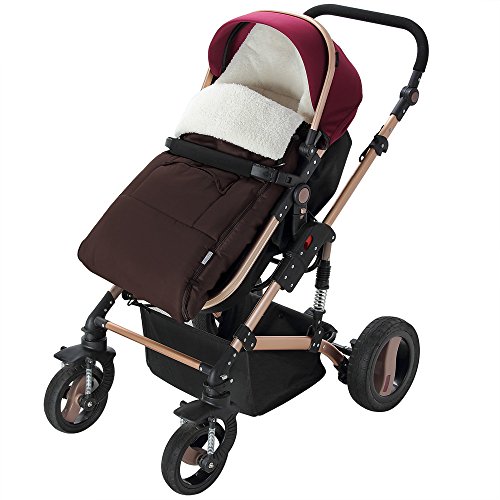 Saco para bebé para cochecito, silla de coche o asiento de bebé color marrón - 93 x 56 cm - material: poliéster 100 %