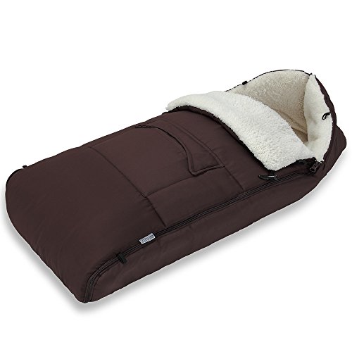 Saco para bebé para cochecito, silla de coche o asiento de bebé color marrón - 93 x 56 cm - material: poliéster 100 %