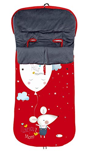 Saco POLAR de Invierno de Silla de Paseo - Estrellitas Rojo (Universal-Bugaboo-Mclaren)