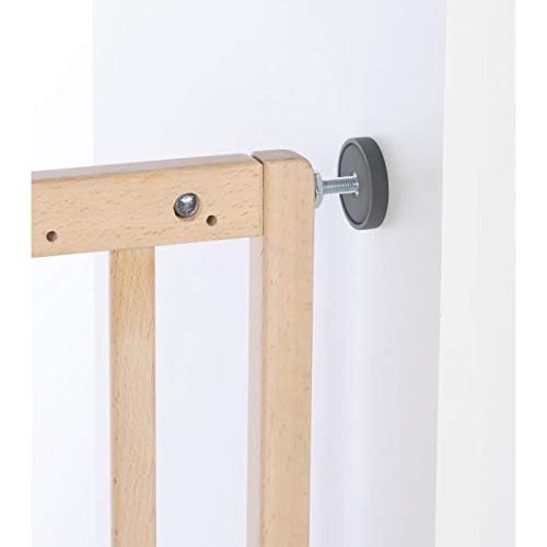 Safety 1st 2436010000 - Barrera de seguridad para escaleras (extensor de instalación doble, de madera, fijación sin agujeros, longitud: 69-104 cm), color marrón