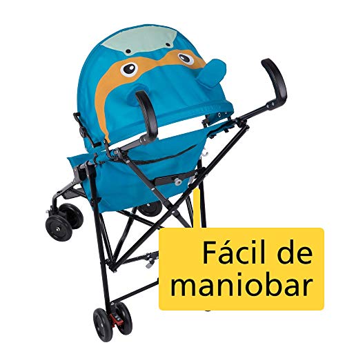 Safety 1st Crazy Peps Silla Paseo ligera, capota con diseño divertito, Plegable y compacta, Pesa 4,6 kg, hipopótamo