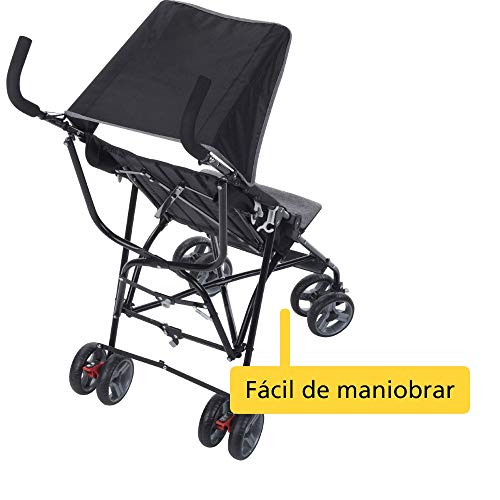 Safety 1st Flaps Silla Paseo ligera pesa solo 5,5 kg, plegable y compacta, reclinable 2 posiciónes, Cochecito de viaje, con capota solar, color black chic