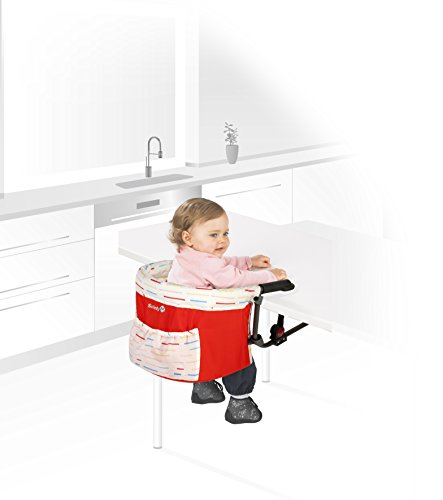 Safety 1st Smart Lunch Trona portátil bebé, trona de viaje para niños 6 meses - 3 años, compacta y fácil de llevar, color Red Lines