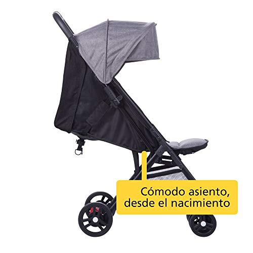 Safety 1st Teeny Cochecito ligero y compacto, Pesa solo 5,6 kg, Reclinable y Plegable con una sola mano, Silla de Paseo de viaje con bolsa de viaje includida, color Black Chic