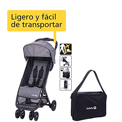 Safety 1st Teeny Cochecito ligero y compacto, Pesa solo 5,6 kg, Reclinable y Plegable con una sola mano, Silla de Paseo de viaje con bolsa de viaje includida, color Black Chic