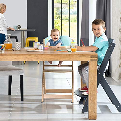 Safety 1st Timba Trona de madera con bandeja, Trona evolutiva para niños 6 meses - 10 años (30 kg), Regulable an altura,color Blanco